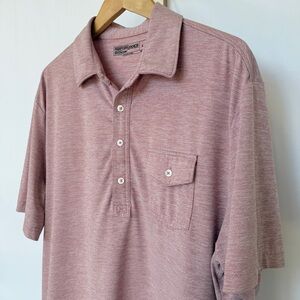 Roundtree & Yorke Men's Heathered Red Polo Shirt L Short Sleeve Casual Summer